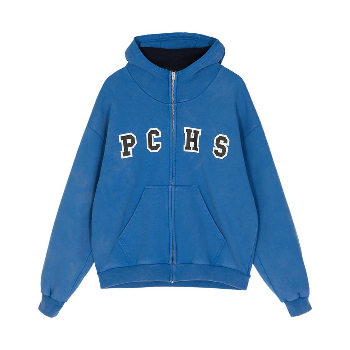 피치스 엔진 스타트 버튼 집업 후디 블루(Peaches Engine Start Button Zip-Up Hoodie Blue)