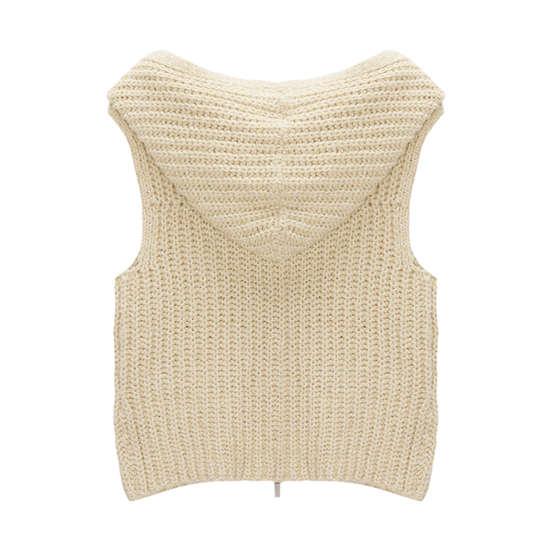 (W) 마뗑킴 포켓 후디 집업 니트 베스트 라이트 옐로우((W) Matin Kim Pocket Hoody Zip Up Knit Vest Light Yellow) - 2