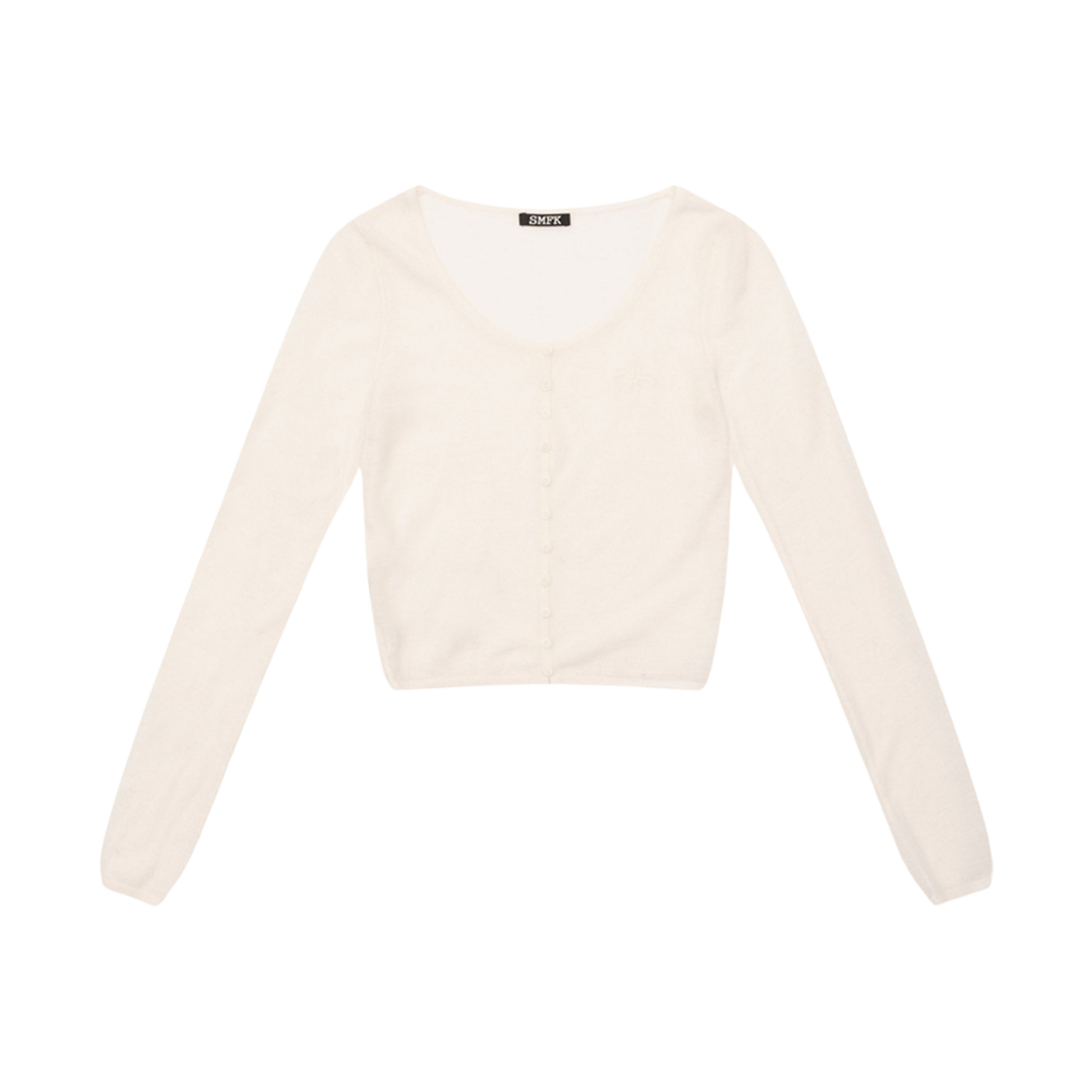 (W) 에스엠에프케이 컴패스 클래식 울 니트 가디건 화이트((W) SMFK Compass Classic Woolen Knitted Cardigan White)