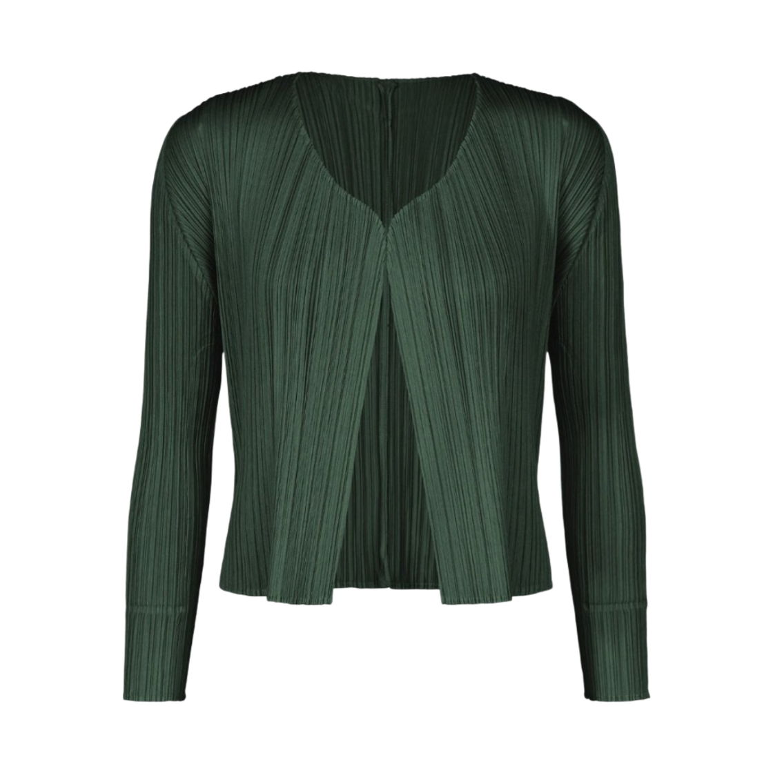 JO805-69 (W) Pleats Please Issey Miyake New Colorful Basics 3 Cardigan Dark Green