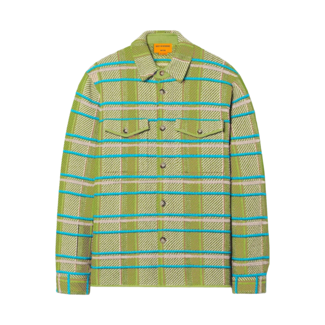 게스트 인 레지던스 플레이드 워크 셔츠 마차 콤보(Guest In Residence Plaid Work Shirt Matcha Combo)