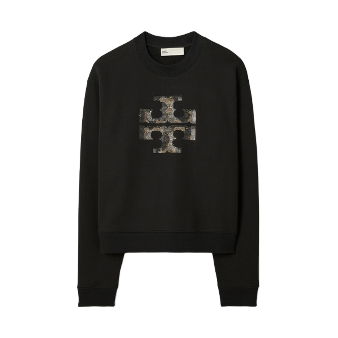 163273-001 (W) Tory Burch Crystal Logo Sweatshirt Black