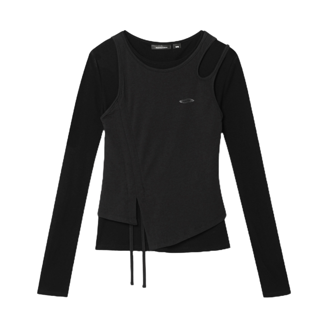OP251WLS02BK00 Opening Project Shirring Slim Long Sleeve Black
