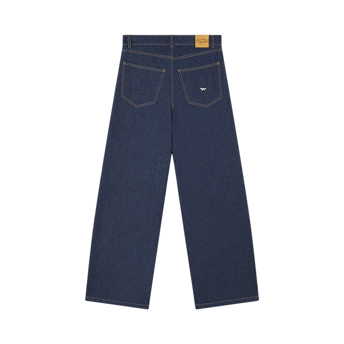 메종 키츠네 와이드 레그 진 워시드 인디고(Maison Kitsune Wide Leg Jeans Washed Indigo) - 2