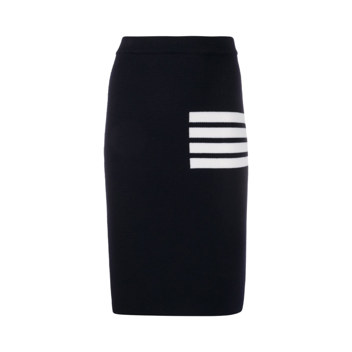 (W) 톰브라운 파인 메리노 울 링크 스티치 사선 펜슬 스커트 네이비((W) Thom Browne Fine Merino Wool Links Stitch 4-Bar Pencil Skirt Navy) - 1
