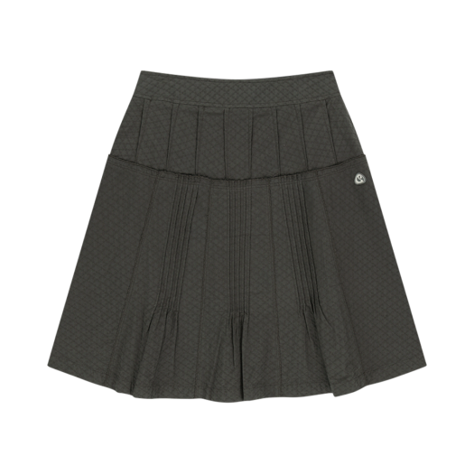 SU2501SR02-c COYSEIO Flower Pintuck Skirt Charcoal