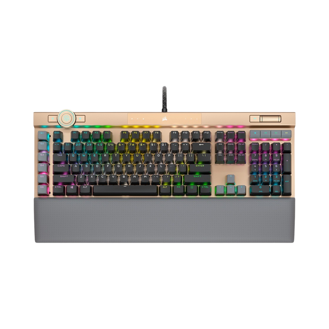 커세어 K100 RGB OPX 미드나잇 골드 기계식 게이밍 키보드 (영문자판)(CORSAIR K100 RGB OPX Midnight Gold Mechanical Gaming Keyboard (English))