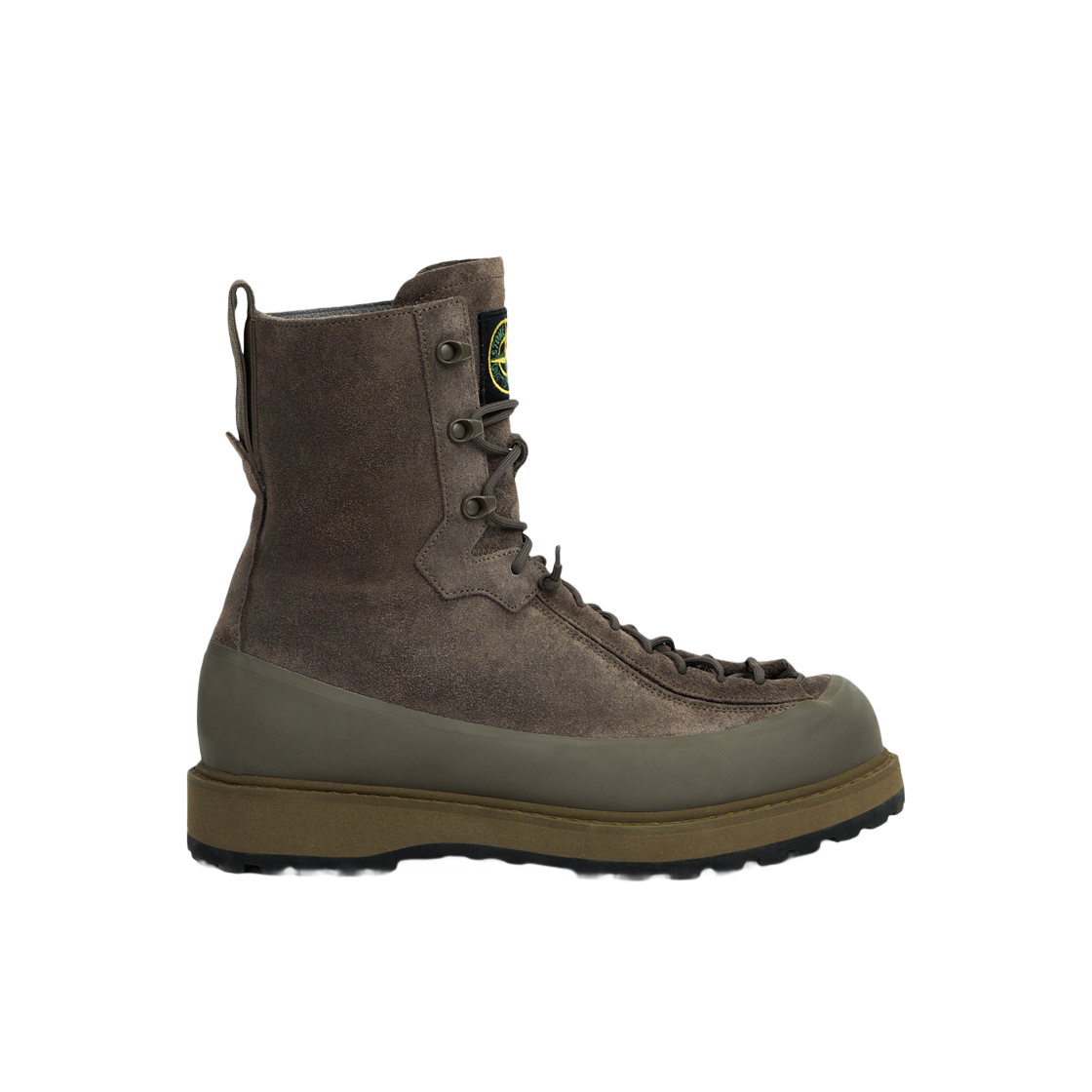 스톤 아일랜드 S100110 스웨이드 슈즈 하이킹 부츠 듀얼 레이싱 앤 러그 솔 밀리터리 그린 - 25FW(Stone Island S100110 Suede Shoes Hiking Boot with Dual Lacing and Lug Sole Military Green - 25FW)