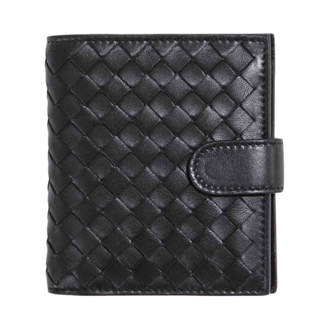 121059V001N1000 Bottega Veneta Intrecciato Nappa Mini Bi-Fold Wallet Black