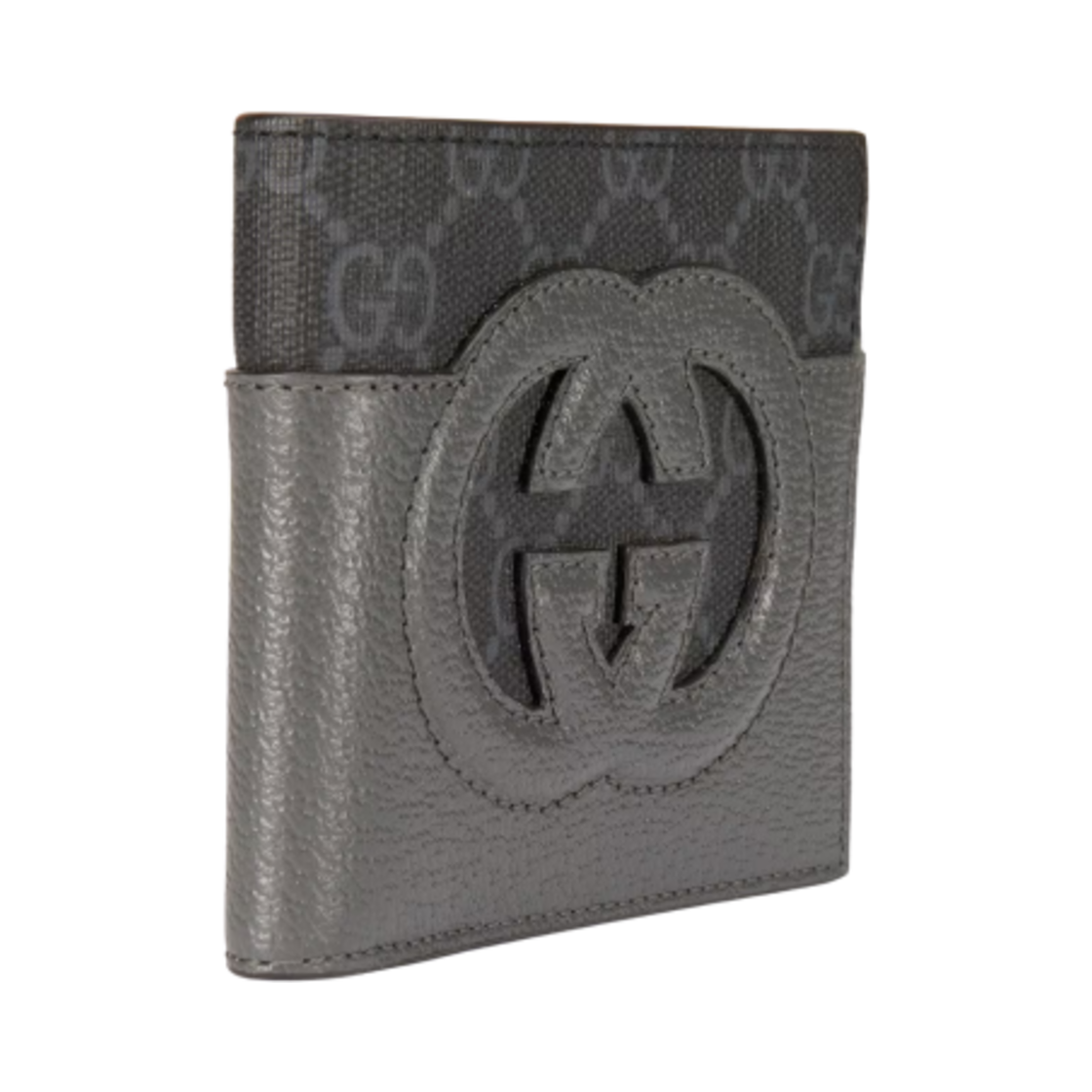 구찌 인터로킹 G 슈프림 컷아웃 지갑 블랙 그레이(Gucci Interlocking G Supreme Cut-Out Wallet Black Grey) - 2