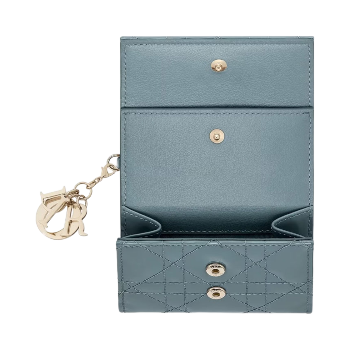 디올 레이디 로터스 지갑 페이턴트 까나쥬 카프스킨 클라우드 블루(Dior Lady Lotus Wallet Patent Cannage Calfskin Cloud Blue) - 2