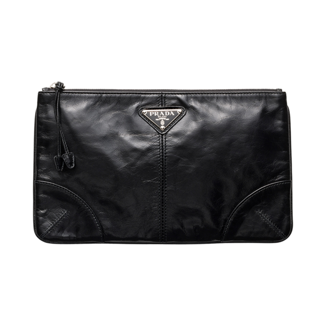 프라다 레더 파우치 블랙(Prada Leather Pouch Black) - 1