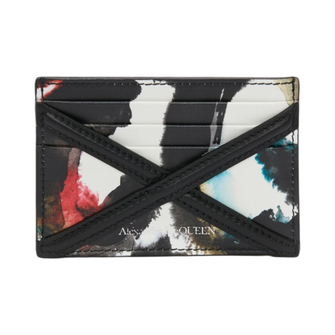 알렉산더 맥퀸 워터컬러 그래피티 하네스 카드 홀더 멀티컬러(Alexander McQueen Watercolour Graffiti the Harness Card Holder Multicolour) - 1