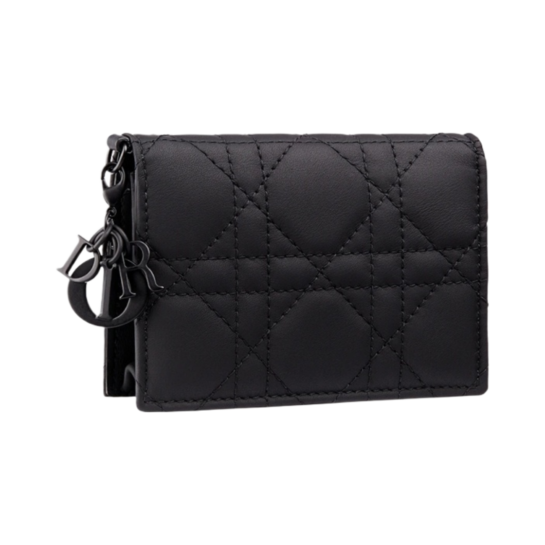 디올 레이디 플랩 카드 홀더 울트라 매트 까나쥬 카프스킨 블랙(Dior Lady Flap Card Holder Ultramatte Cannage Calfskin Black) - 2