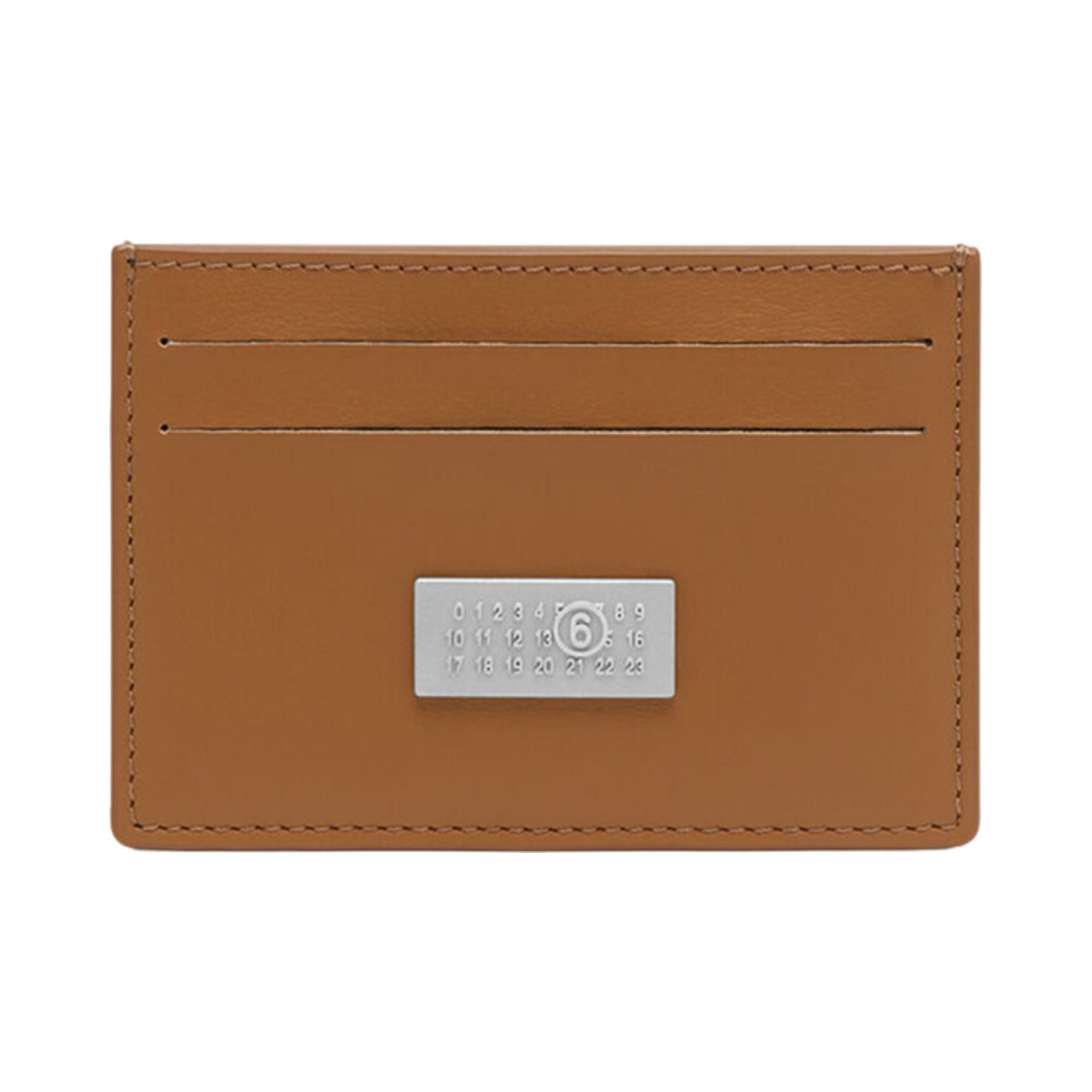 SA5UI0013P7258T2155 MM6 Maison Margiela Numeric Leather Card Holder Brown