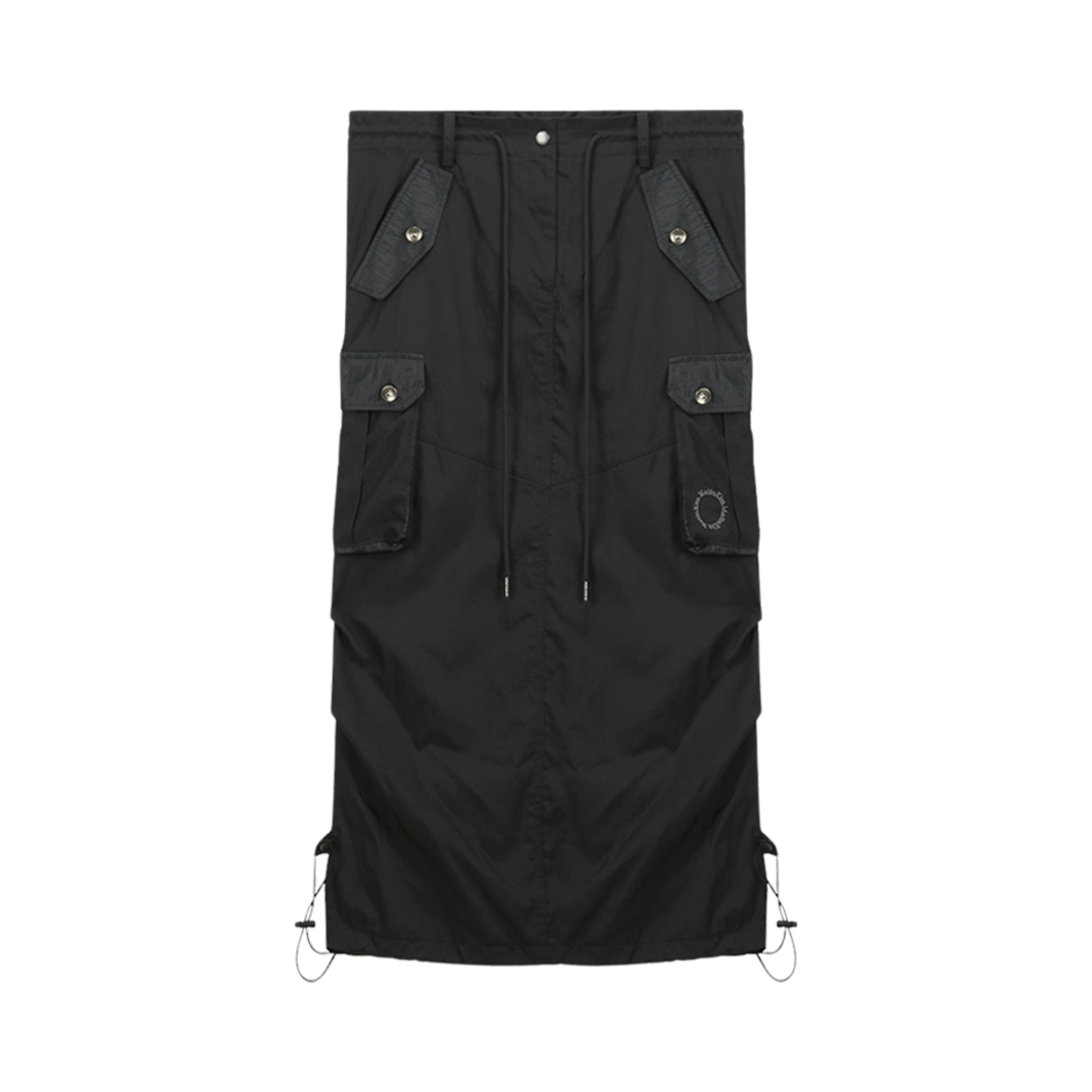 MK2311SK001M (W) Matin Kim Shirring Cargo Maxi Skirt Charcoal