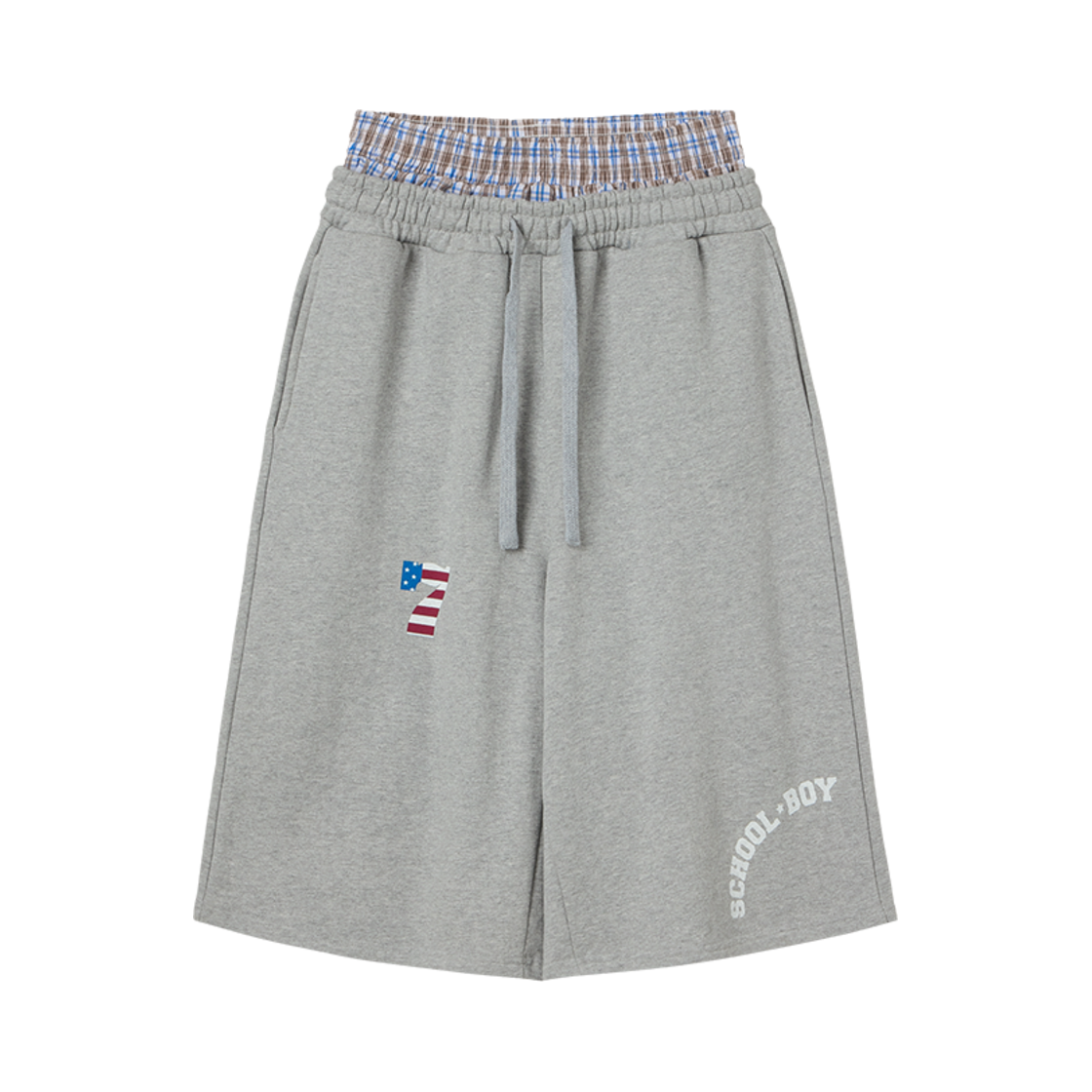 에이이에이이 트렁크 레이어드 스웻쇼츠 멜란지 그레이(AEAE Trunk Layered Sweatshorts Melange Grey)