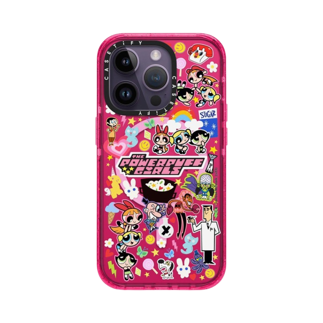 케이스티파이 x 파워퍼프걸 아이폰 스티커매니아 맥세이프 임팩트 케이스 반투명 버블검(Casetify x The Powerpuff Girls iPhone Stickermania Magsafe Impact Case Sheer Bubblegum) - 2