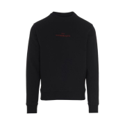 Maison Margiela Reverse Stitch Logo Sweatshirt Black Red