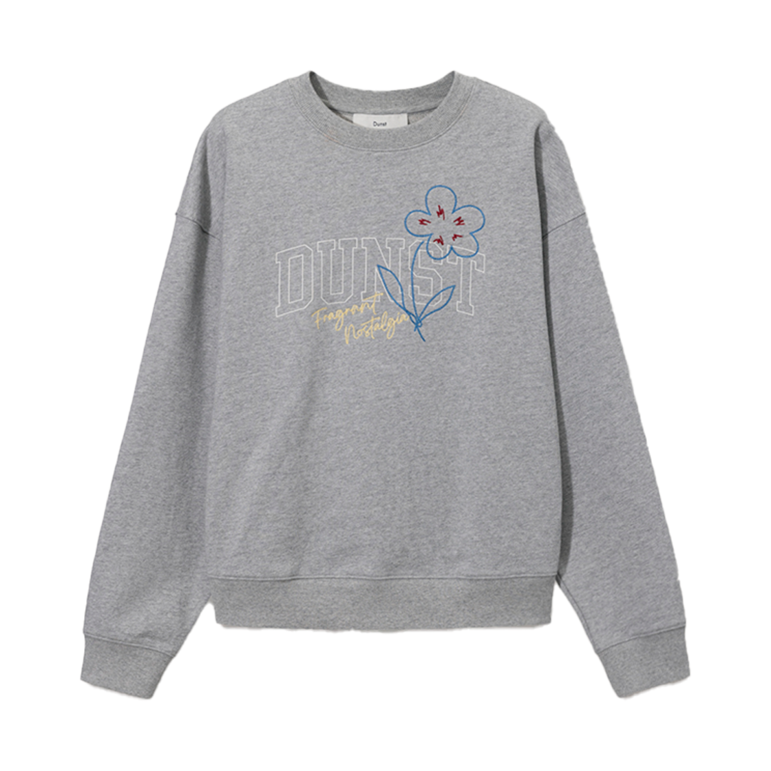 UDTS5A116G2 Dunst Unisex Bloom Logo Sweatshirt Melange Grey
