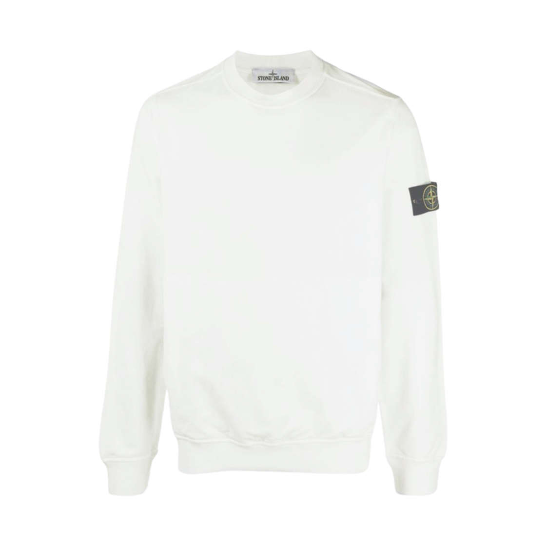 761564052-V0001 Stone Island 64052 Cotton Stretch Fleece Garment Dyed Sweatshirt White - 22SS