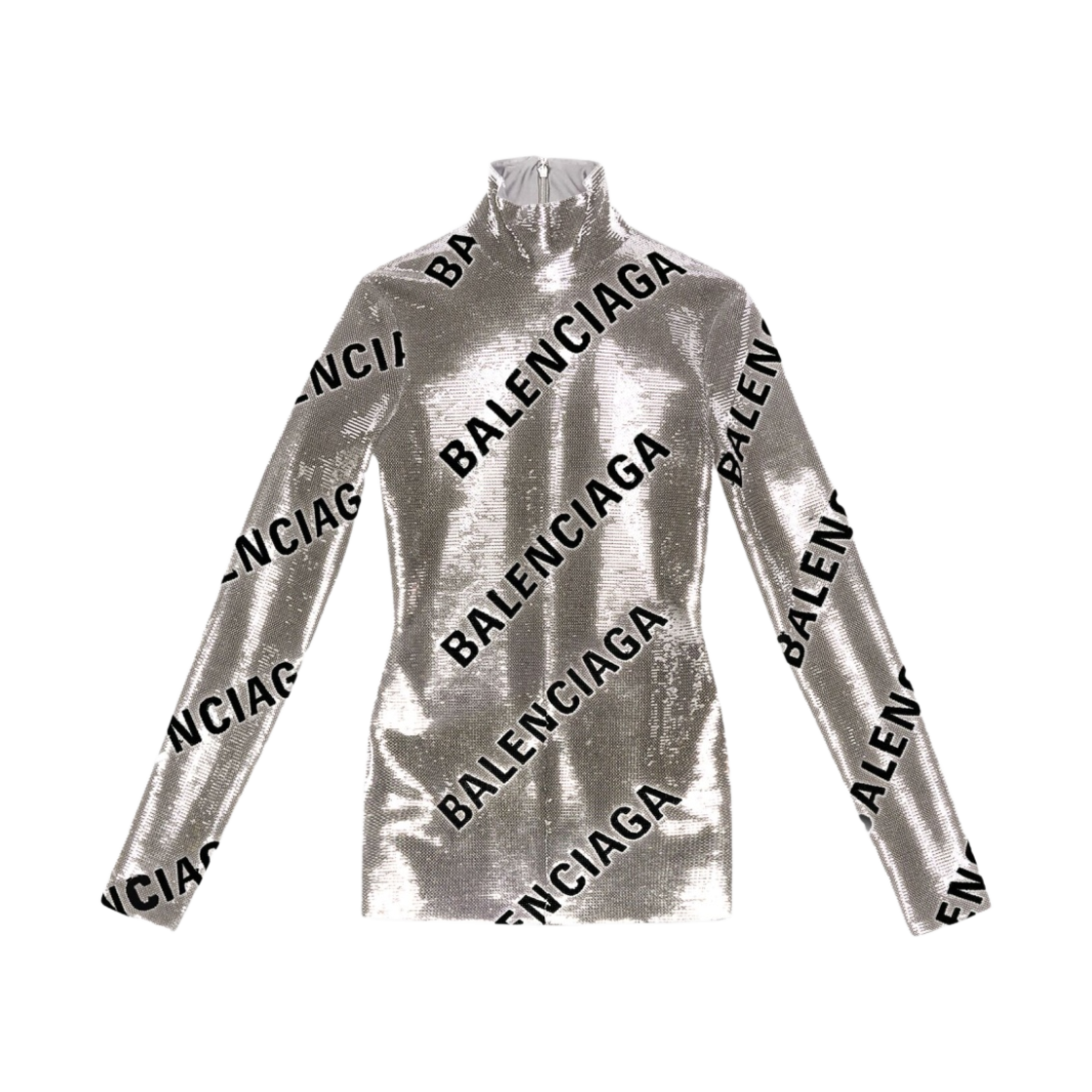 (W) 발렌시아가 올오버 로고 자수 드레스 실버((W) Balenciaga Allover Logo Embroidered Dress Silver) - 1