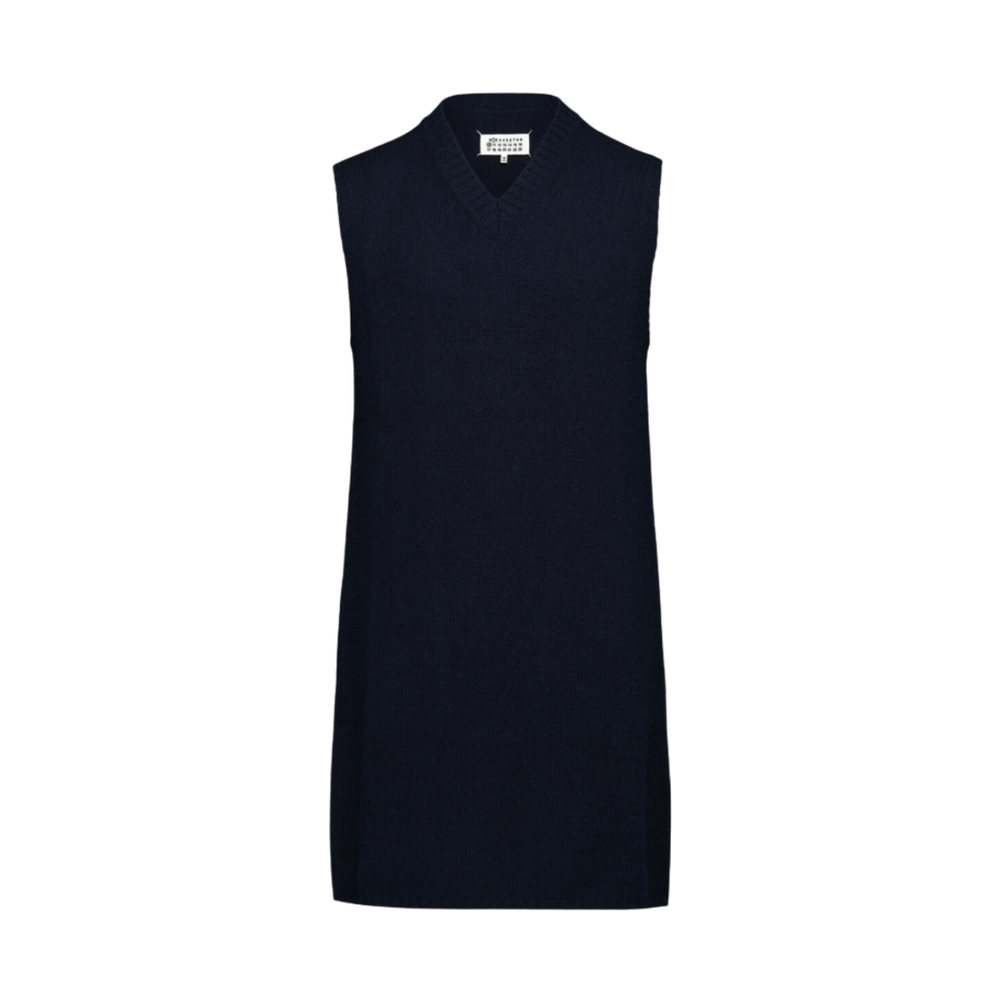 (W) 메종 마르지엘라 브이넥 니트 드레스 블루((W) Maison Margiela V-Neck Knit Dress Blue) - 1