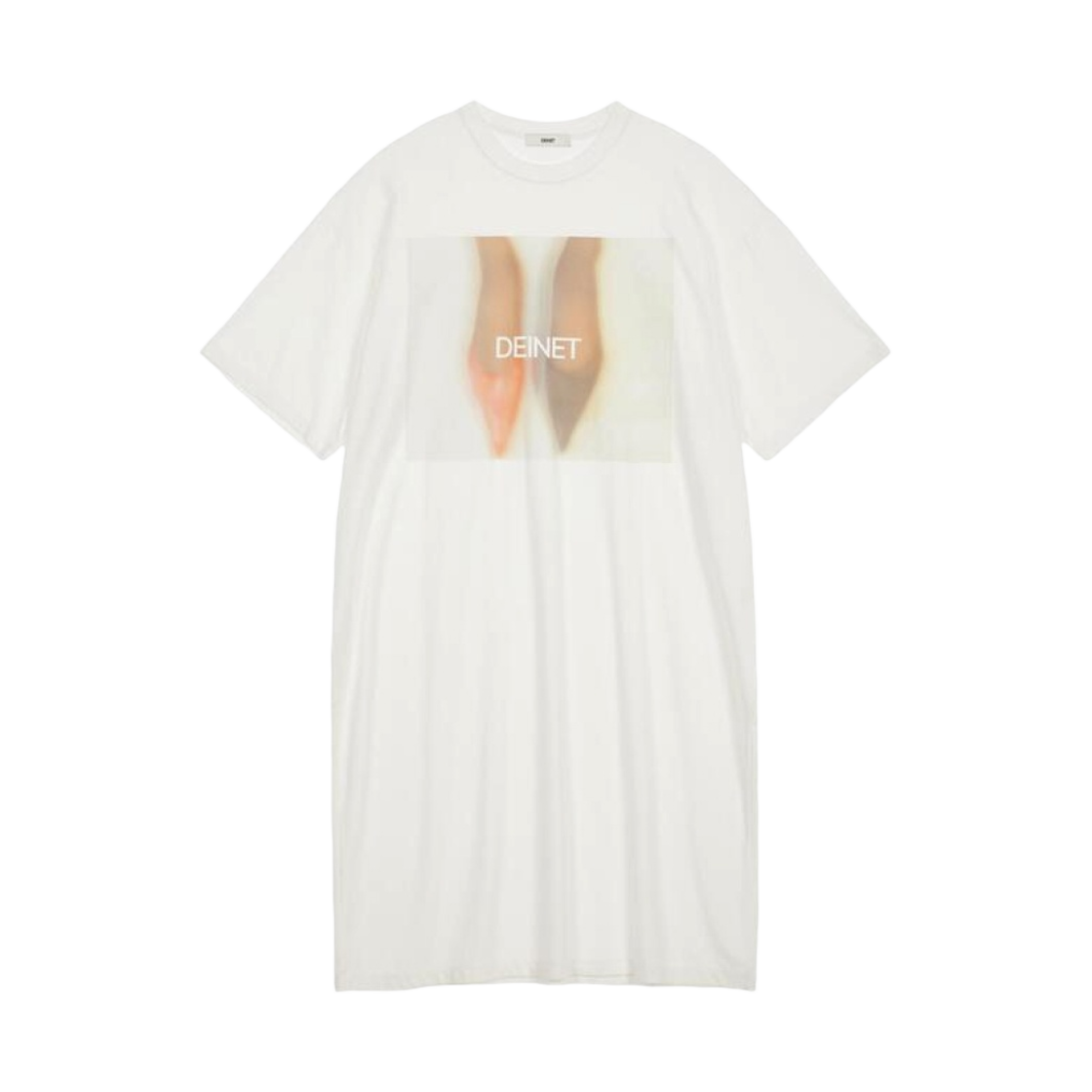 - (W) Deinet Printing Boxy Dress in Ivory