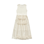 FARVEN Hazel Ruffle Dress Cream Ivory