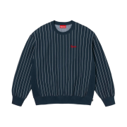 Supreme Pinstripe Crewneck Navy - 24SS