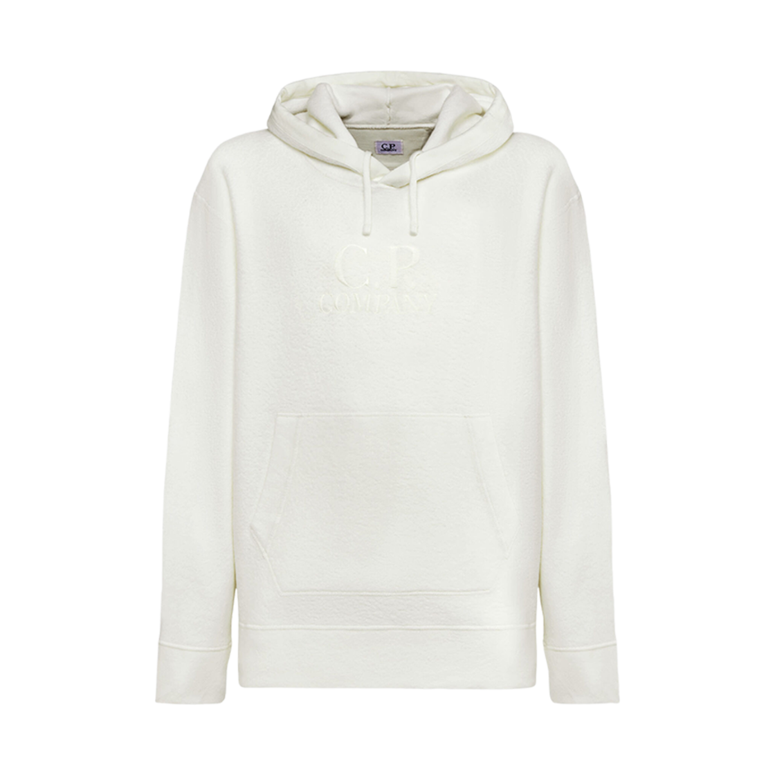 C.P. 컴퍼니 울 폴라 플리스 로고 후드 거즈 화이트 - 23FW(C.P. Company Wool Polar Fleece Logo Hoodie Gauze White - 23FW) - 1