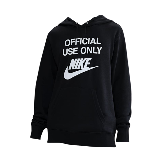 Nike Club French Terry Pullover Hoodie Black White - Asia