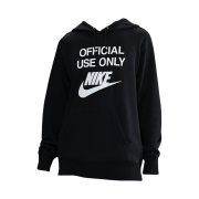 Nike Club French Terry Pullover Hoodie Black White - Asia
