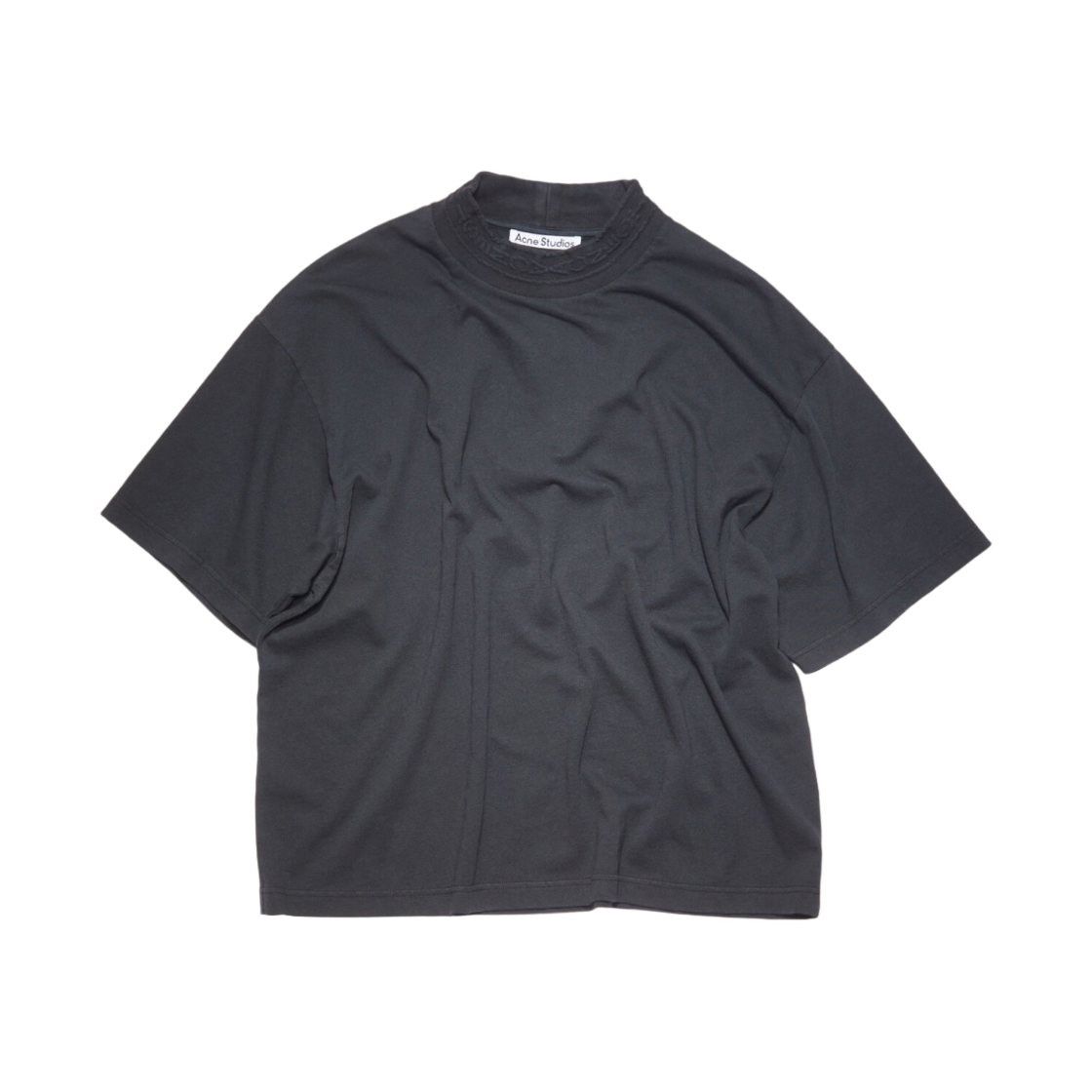 아크네 스튜디오 로고 테이프 티셔츠 블랙(Acne Studios Logo Tape T-Shirt Black) - 1