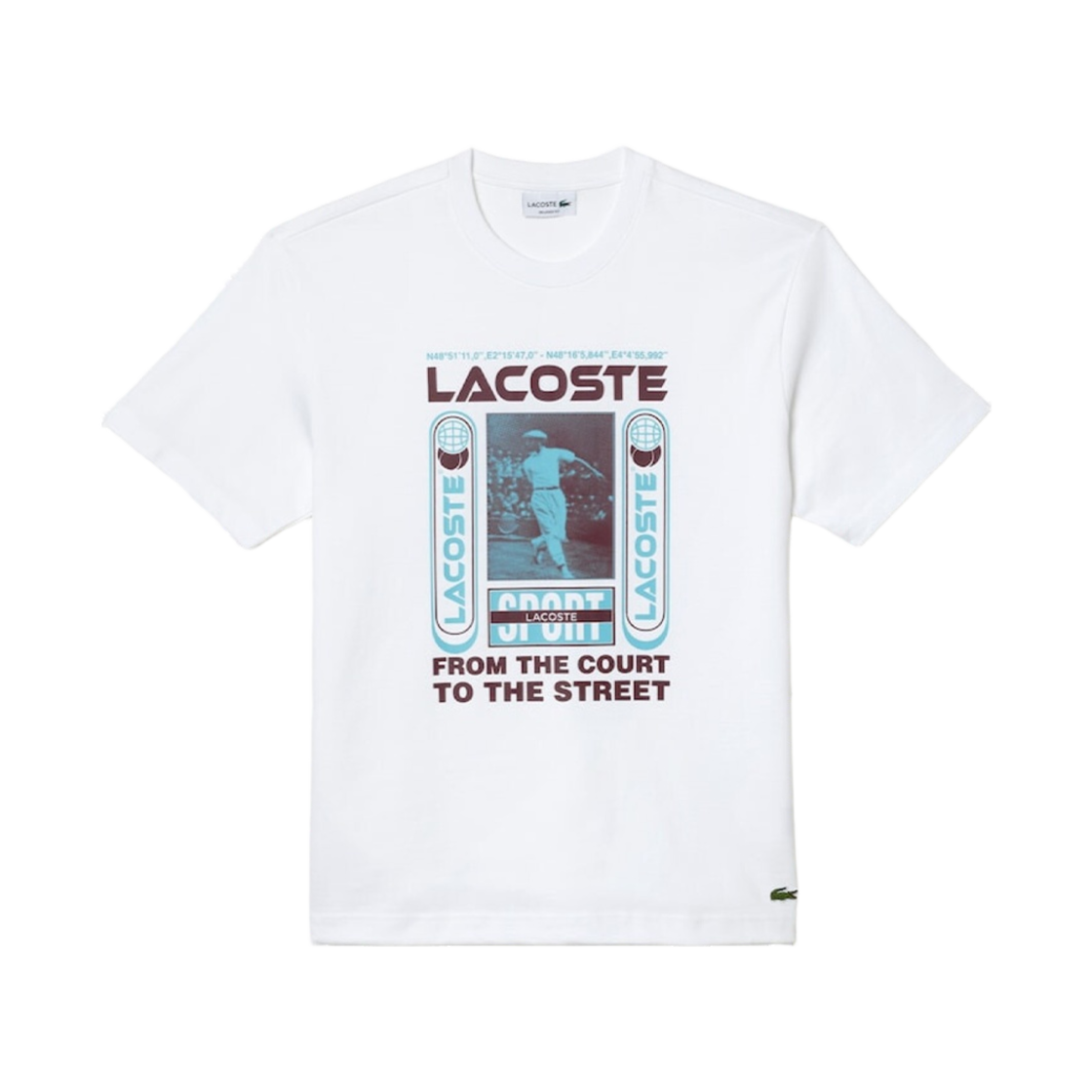 라코스테 액티브 르네 프린트 헤비 저지 티셔츠 화이트(Lacoste Active Rene Print Heavy Jersey T-Shirt White) - 1