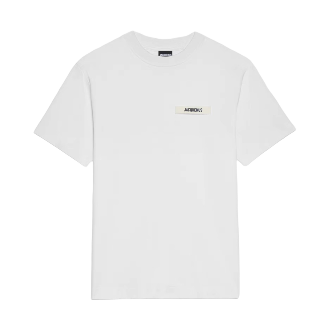 245JS208-2125-100 Jacquemus Le T-Shirt Gros Grain Grosgrain Logo T-Shirt White
