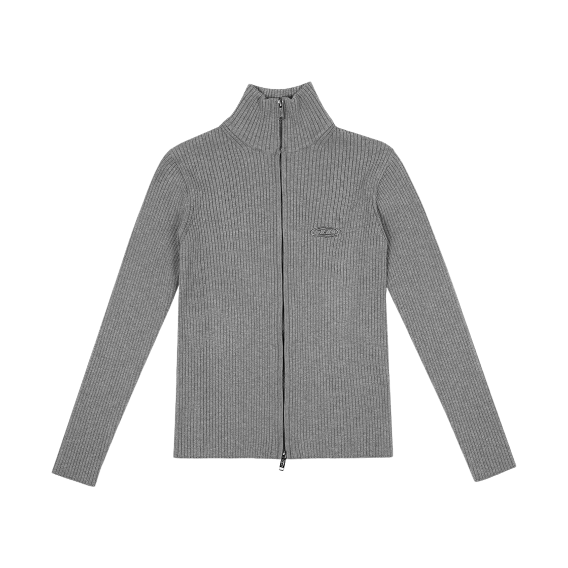 BF1MJK110MG BORN TO WIN Muscle Fit Full Zip-Up Knit Melange Grey