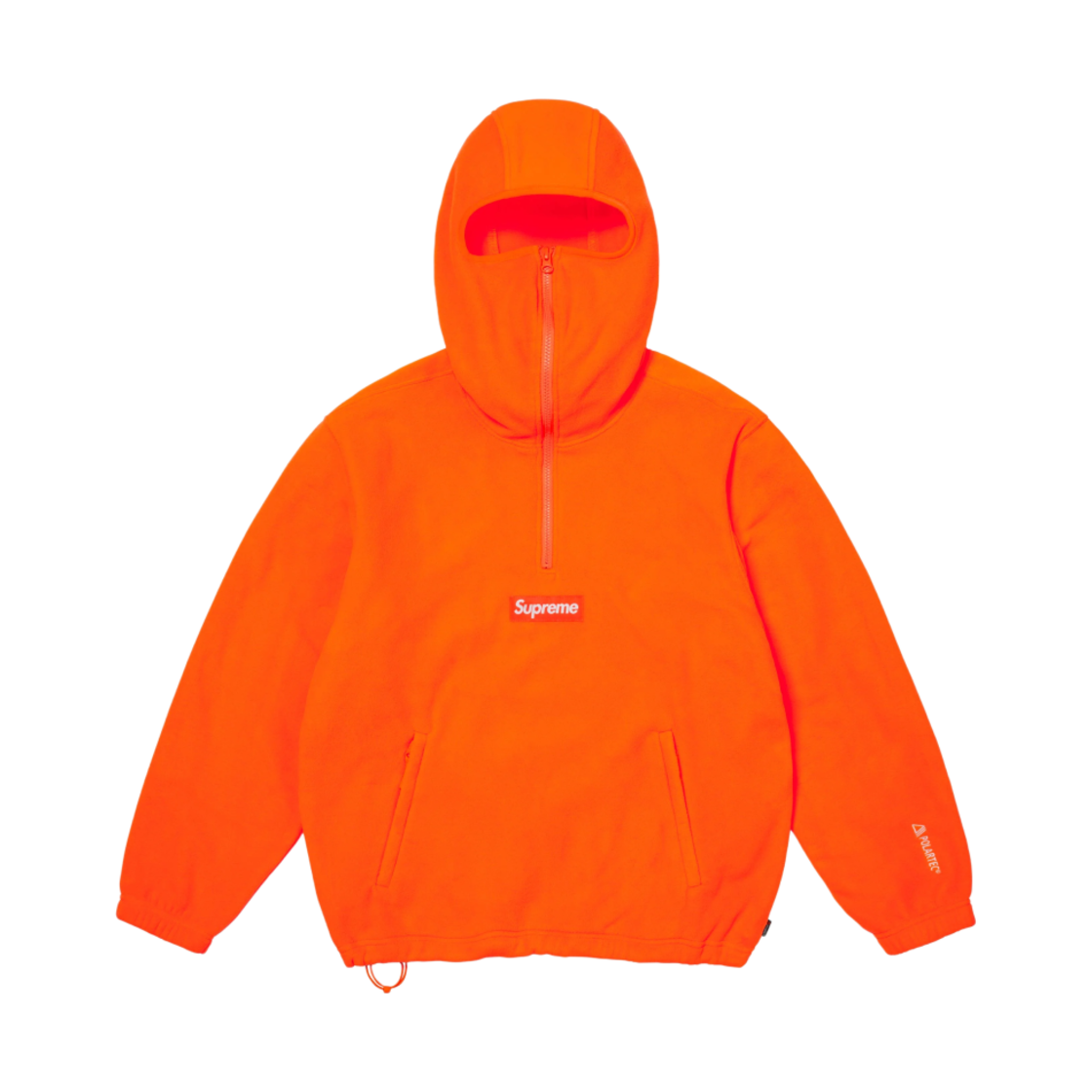- Supreme Polartec Facemask Half Zip Hooded Sweatshirt Orange - 24FW - 대표 이미지 #1