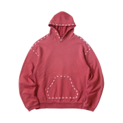 Kapital Fleece Marionette Hooded Sweatshirt Processed Fade Red