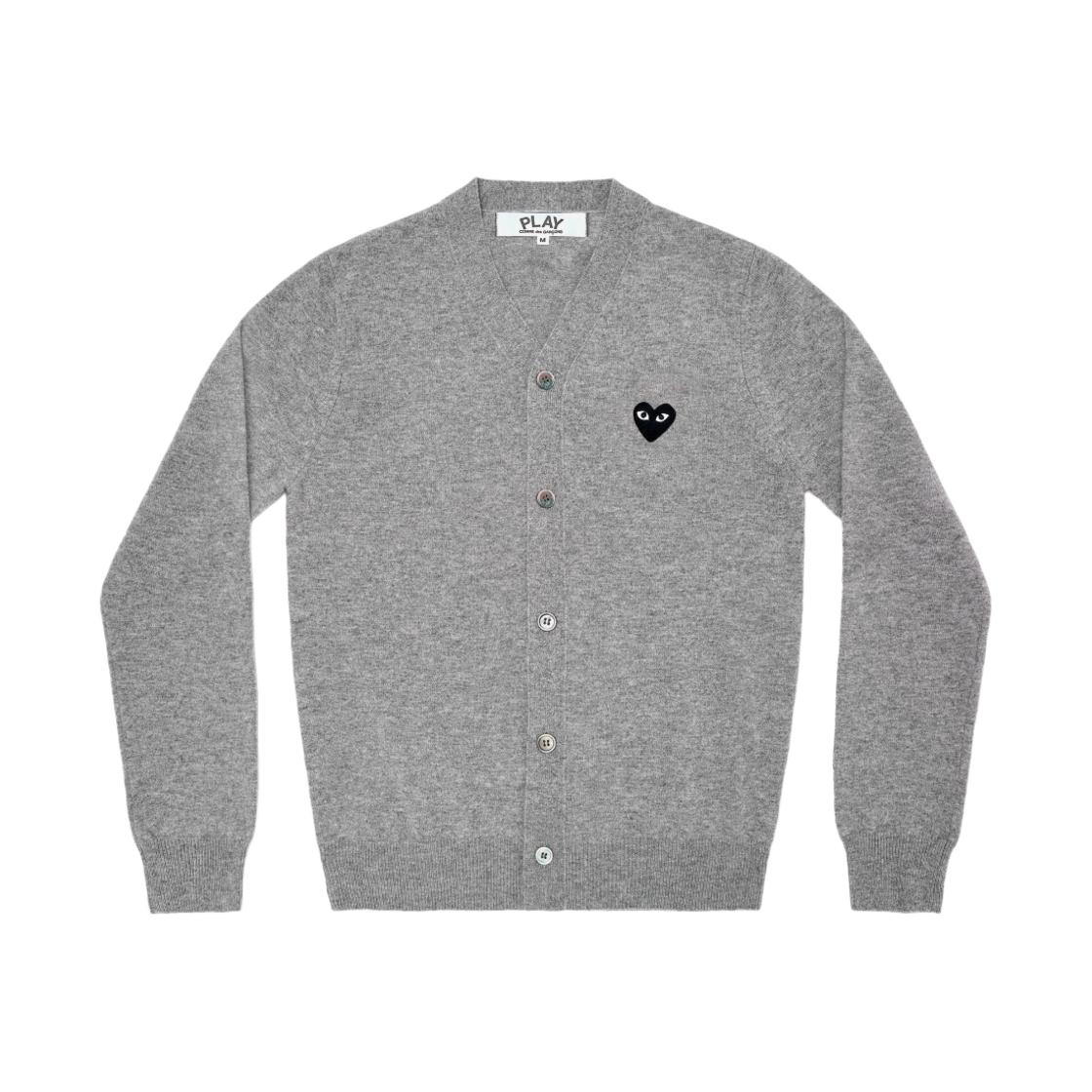 플레이 꼼데가르송 블랙 하트 니트 가디건 그레이(Play Comme des Garcons Black Heart Knit Cardigan Grey)