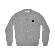 Play Comme des Garcons Black Heart Knit Cardigan Grey