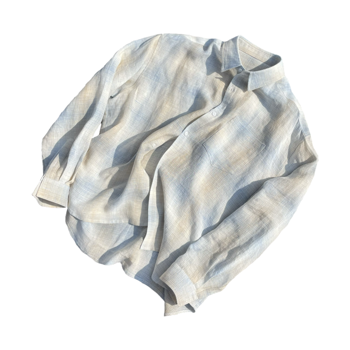 IW-050 INSSENSE Large Fit Linen Gelato Ombre Shirts Cream