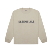 Essentials 3D Silicon Applique Boxy Long Sleeve T-Shirt Olive/Khaki - 20FW