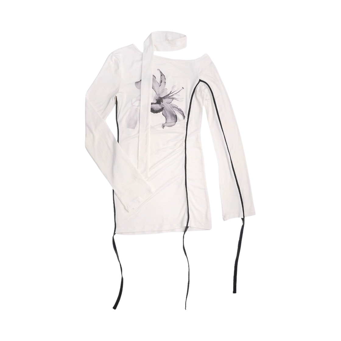 24PSTS3IV Elfelfelf Archives Women Lily Scarf Top Ivory