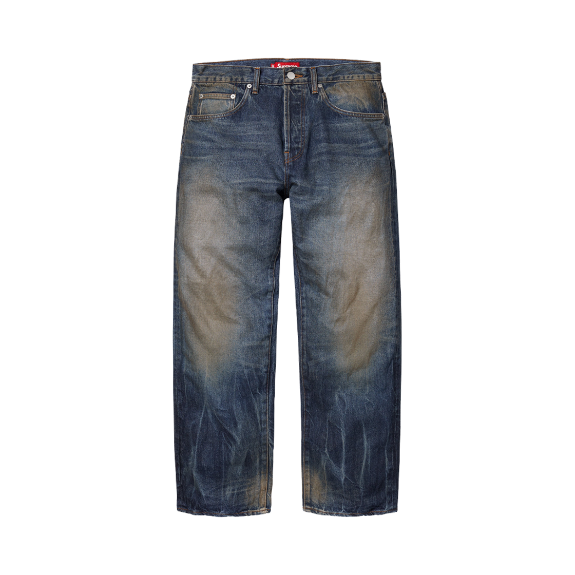 슈프림 디스트레스드 루즈 핏 셀비지 진 워시드 인디고 - 25SS(Supreme Distressed Loose Fit Selvedge Jean Washed Indigo - 25SS)