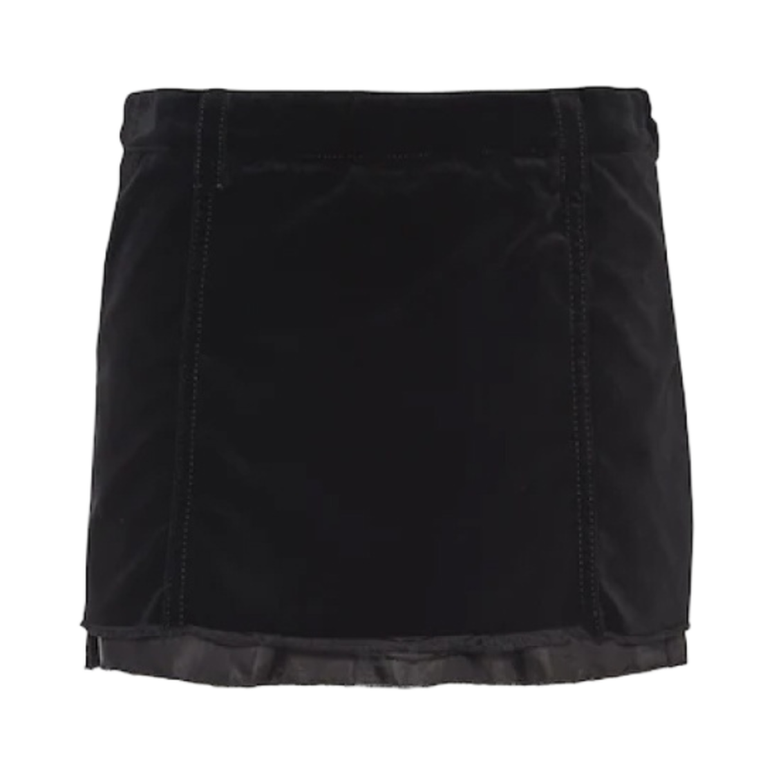 (W) 미우 미우 벨벳 미니 스커트 블랙((W) Miu Miu Velvet Mini Skirt Black) - 1
