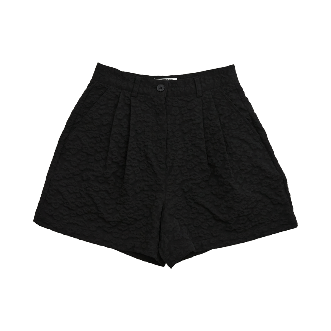 Flower Jacquard Two-Tuck Shorts Black YOUNGOH Flower Jacquard Two-Tuck Shorts Black