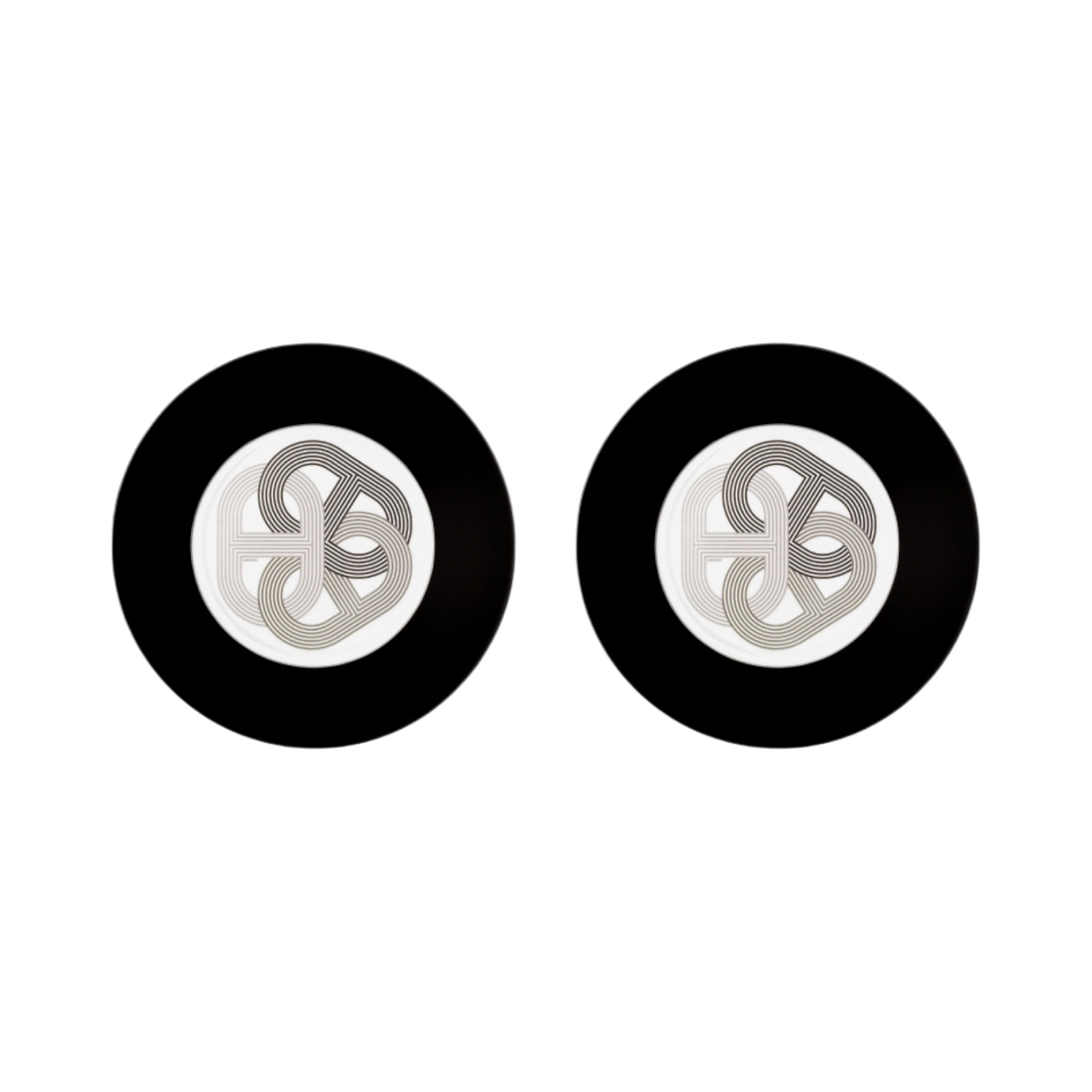 에르메스 랠리 24 라운드 플레이트 블랙 (2개입)(Hermes Rallye 24 Round Plate Black (2 Plates)) - 1