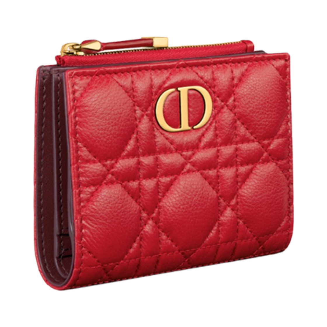 디올 카로 달리아 지갑 투 톤 가넷 레드 버건디 서플(Dior Caro Dahlia Wallet Two Tone Garnet Red Burgundy Supple) - 2