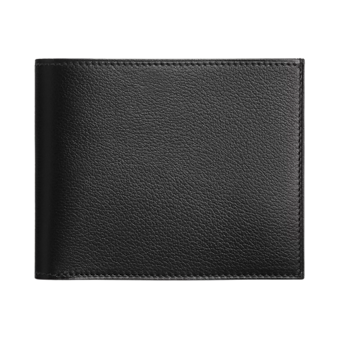 H086494CAAA Hermes Citizen Twill Compact Card Holder Evergrain Calfskin & Noir Beige